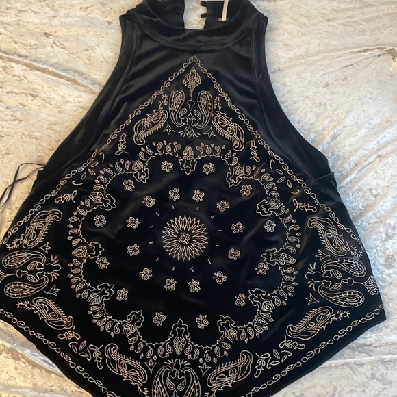 Black velvet free people top - Picture 1 of 2